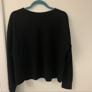 Black Roots Cropped Womens Large Long Sleeve Knit Sweater